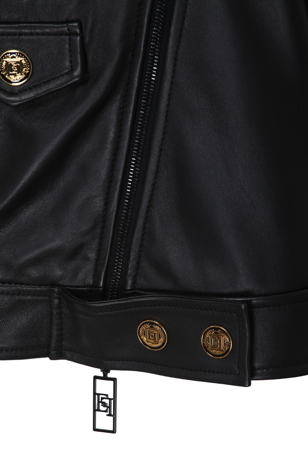 shop ELISABETTA FRANCHI  Giacca: Elisabetta Franchi giacca biker over in pelle effetto used.
Fodera in raso monogram
Zip, bottoni e accessorio in metallo silver
Composizione: 100% Pelle.
Vestibilità: over.
Made in Italy.. GD42Z46E2-110 number 7008175